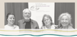 Andrea Werner mit Alan Fogel, Helmi Boese und Judyth Weaver auf dem Europäischen Kongress für Körperpsychotherapie 2018